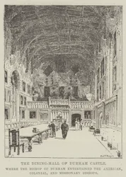 Der Speisesaal von Durham Castle, wo der Bischof von Durham die amerikanischen, kolonialen und missionarischen Bischöfe bewirtete
